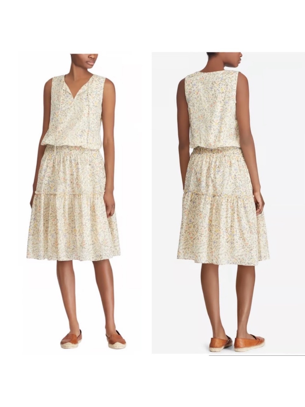 Lauren Ralph Lauren Dainty Floral Preppy Tiered Dress Size 8